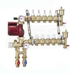 Caleffi Pre-assembled Fixed Point Manifold Mixing Station, 3 outlets, Thermostatic Fixed Point Mixing, Flow Gauges, 3/4