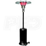 InfraSave PS-4002-CB 4000 Series Portable Parasol Outdoor Patio Infrared Heater, LP, Hammered Black - 38,000 BTU