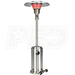 InfraSave PS-4005-CB 4000 Series Portable Parasol Outdoor Patio Infrared Heater, LP, Stainless Steel - 38,000 BTU