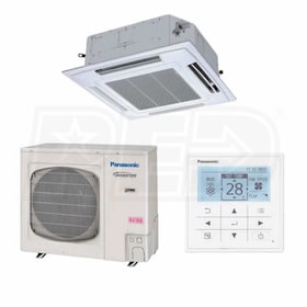 View Panasonic - 26k BTU Cooling + Heating - Commercial Ceiling Cassette Air Conditioning System - 17.2 SEER