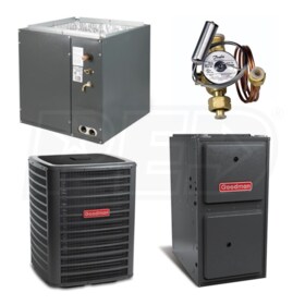 View Goodman - 2.5 Ton Cooling - 80k BTU/Hr Heating - Air Conditioner + Multi-Speed Furnace Kit -15.5 SEER - 96% AFUE - For Upflow Installation
