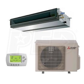 View Mitsubishi - 12k BTU Cooling + Heating - M-Series Concealed Duct Air Conditioning System - 16.0 SEER