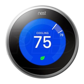 View Nest Learning Thermostat - 3rd Generation - Stainless Steel - 3H/2C - 7-Day Programmable