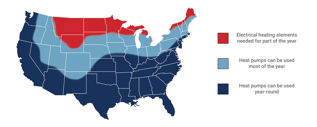 Heat Pump Water Heater Climate Map