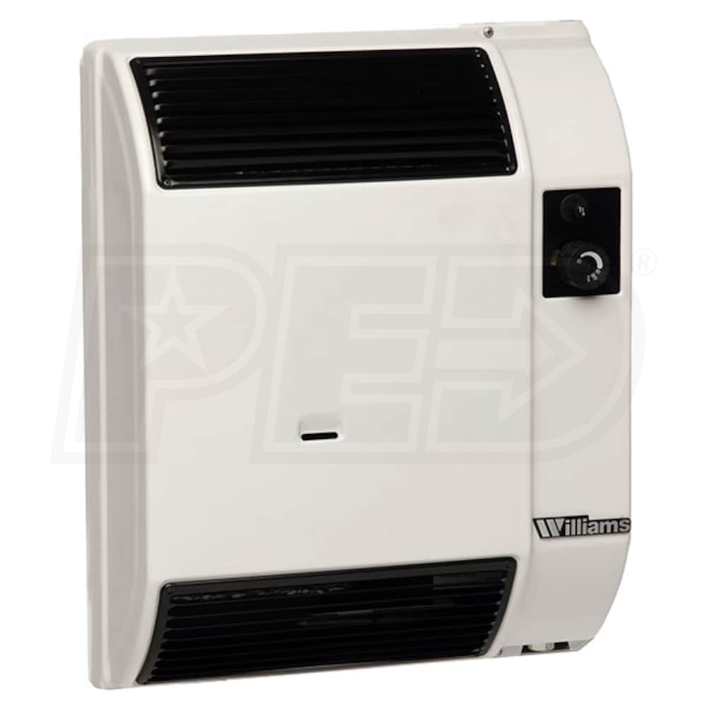 WILLIAMS COMFORT PRODUCTS Recessed-Mount Gas Wall Heater: 25,000 BtuH  Heating Capacity Input, Single