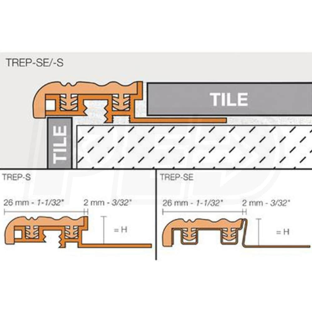 Schluter GS8S/150 TREP-S - Stair Nosing Profile - For 5/16-Inch Thick ...