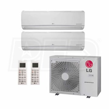 Lg L2h30w12180000 B Wall Mounted 2 Zone System 30 000 Btu Outdoor 12k 18k Indoor 19 7 Seer