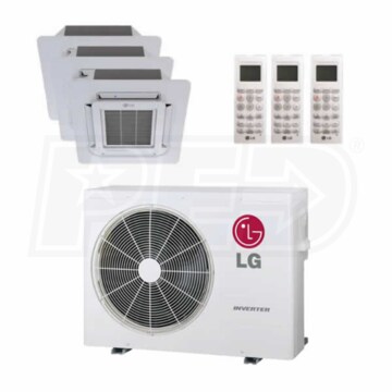 Lg L3h24c07091200 Ceiling Cassette 3 Zone System 24 000 Btu Outdoor 7k 9k 12k Indoor 21 7 Seer