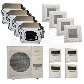 Fujitsu F4h48c07070718 Ceiling Cassette 4 Zone System 48 000