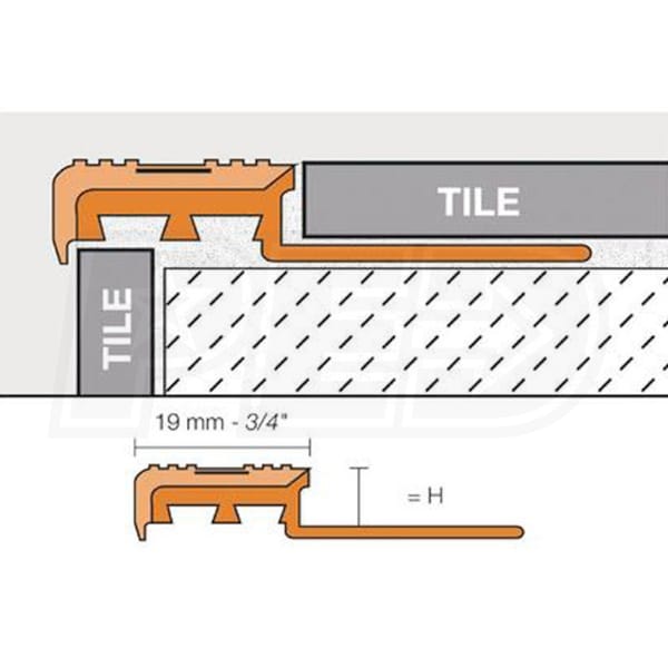 Schluter TSB11 TREP-T - Stair Nosing Profile - For 7/16-Inch Thick Tile ...